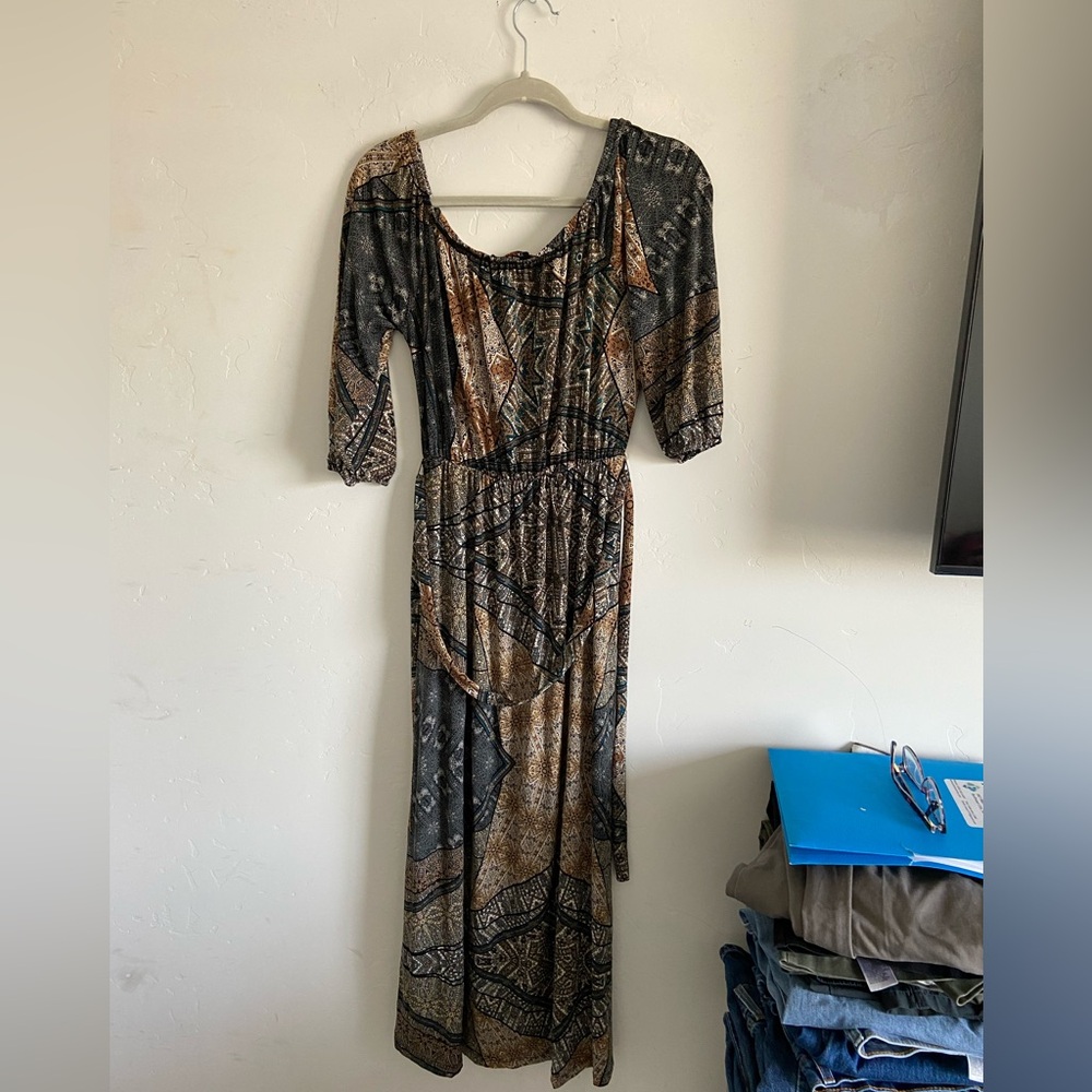 Renee C. Brown & Black Patterned Maxi Dress